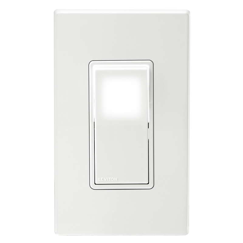 Decora C32-05674-02W Rocker Switch, 15 A, 120/277 V, 3-Way, Lead Wire Terminal, Thermoplastic Housing Material, White