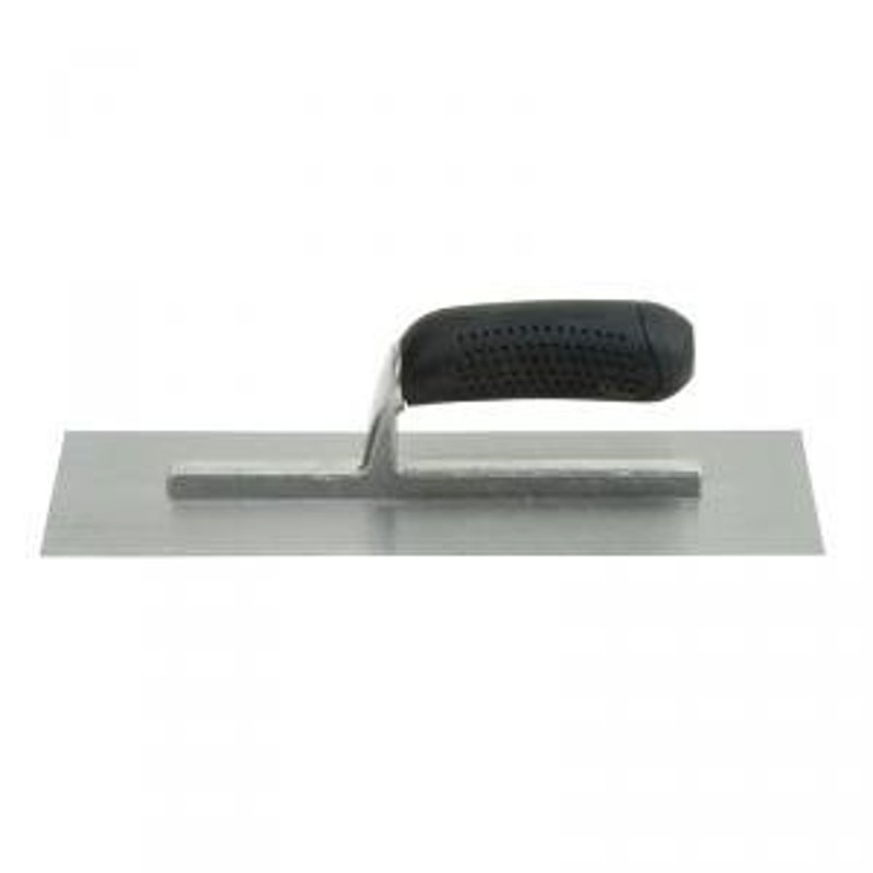 Hyde 18555 Finishing Trowel, 12 in L Blade, 4 in W Blade, Carbon Steel Blade, Rubberized Grip Handle