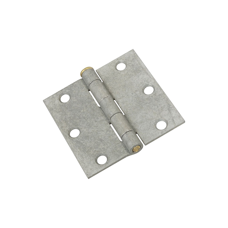 National Hardware N208-835 Broad Hinge, 3 in W Frame Leaf, Steel, Galvanized, Loose, Removable Pin, 50 lb