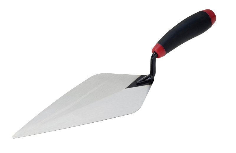 Hyde MAXXGRIP Series 18095 Brick Trowel, 10 in L Blade, High Carbon Steel Blade, High-Lift Handle, Hardwood Handle