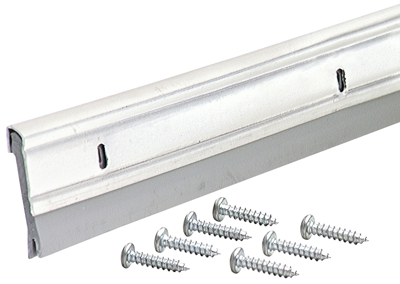 M-D 05629 Door Sweep, 36 in L, 1/4 in W, Aluminum Flange, Vinyl Insert