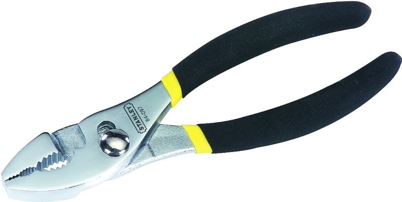 STANLEY 84-097 Slip-Joint Plier, 6 in OAL, 9/16 in Jaw Opening, Black/Yellow Handle, Double Dipped Handle