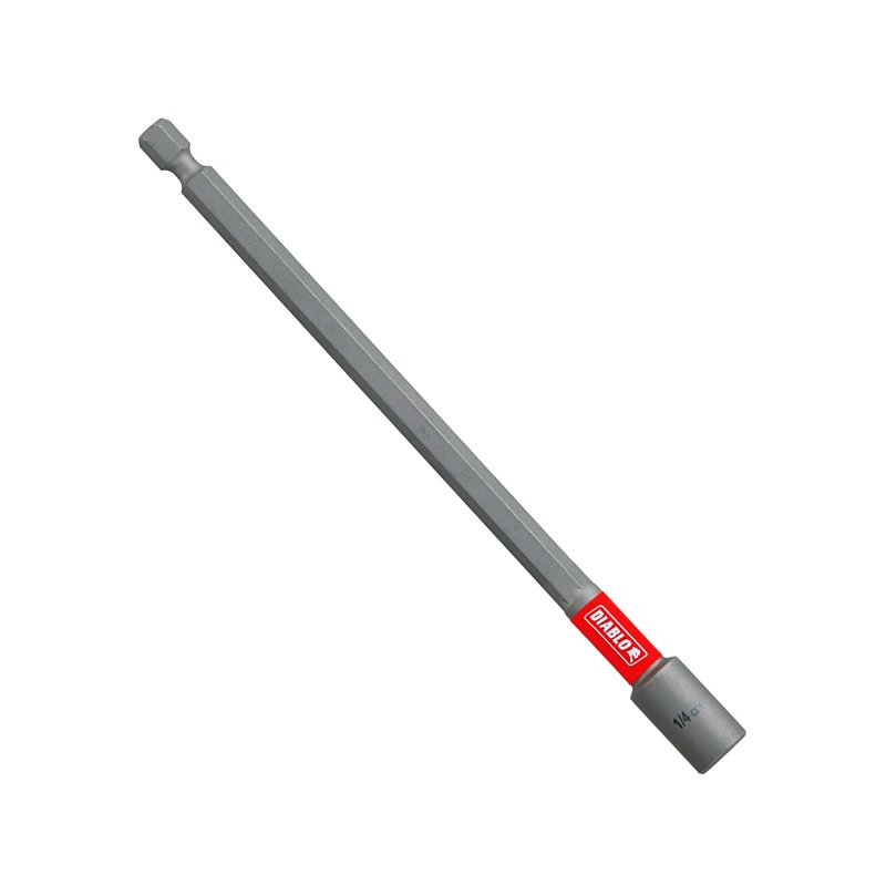 Diablo DNTSXL14 Magnetic Nut Setter, 1/4 in Drive, 6 in L, 1/4 in L Shank, Hex Shank