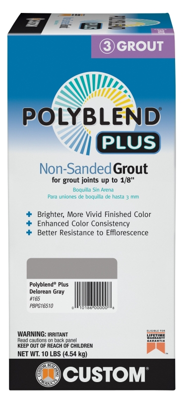 Polyblend PBPG16510 Non-Sanded Grout, Delorean Gray, 10 lb Box