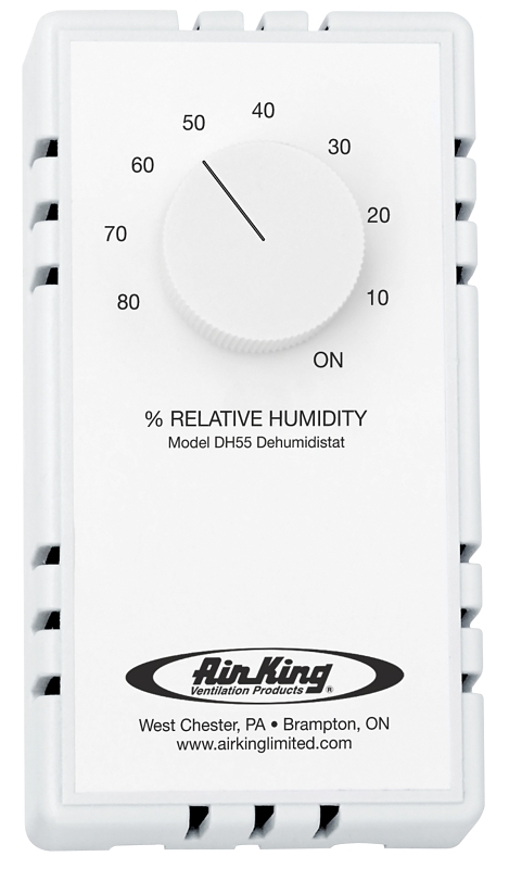 Air King DH55 Humidity Sensing Switch, White, For: Exhaust Fans