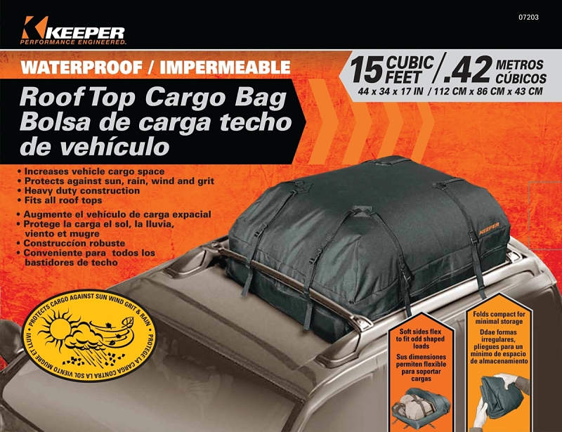 Keeper 07203 Roof Top Bag 15 cu ft 44 in L 34 in W Cargo Black