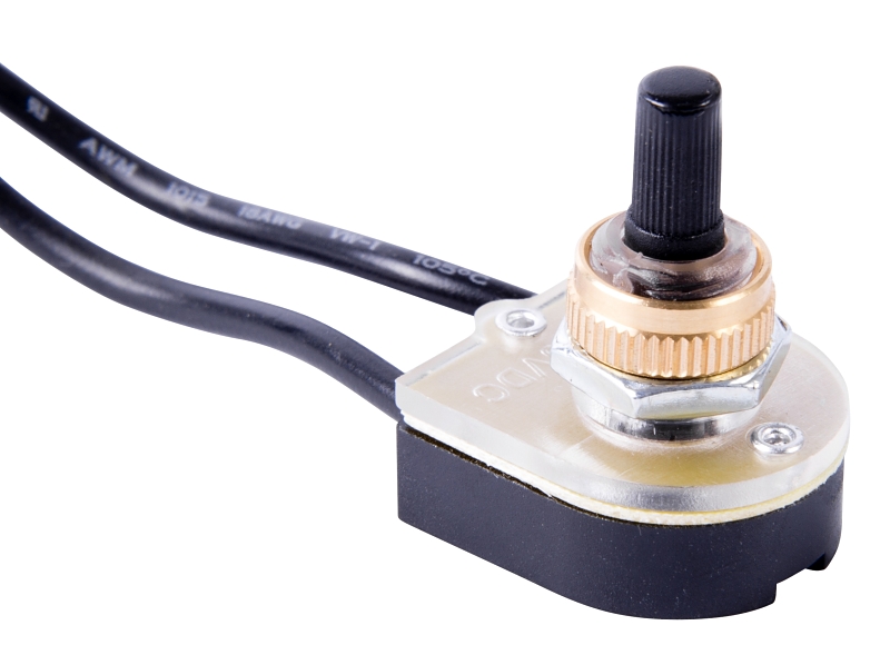 Gardner Bender GSW-69 Rotary Switch, 6/3 A, 125/250 V, SPST, Wire Lead Terminal, Rotary Actuator, Plastic
