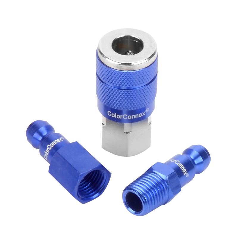 ColorConnex A72452C Coupler and Plug Kit, 1/4 in, NPT, Aluminum/Steel