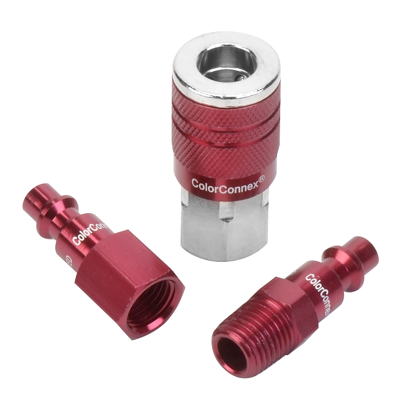 ColorConnex A73452D Coupler and Plug Kit, 1/4 in, NPT, Aluminum/Steel