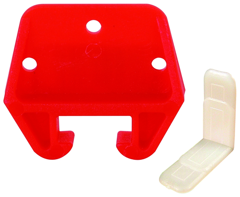 Prime-Line R 7082 Drawer Track Guide Kit, 25/32 in W Dimensions, For: 9/32 x 3/4 in Track, Plastic, Red