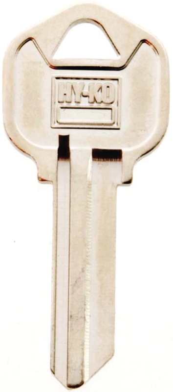 Hy-Ko 11010KW1 Mechanical Key Blank, Brass, Nickel-Plated, For: Kwikset KW1 and Titan KW10 Locks, Pack of 10