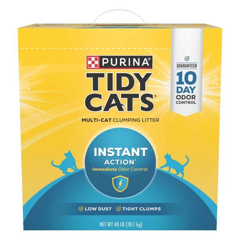 Tidy Cats Instant Action 7023010785 Cat Litter, 35 lb Capacity, Gray/Tan, Granular, 35 lb Jug