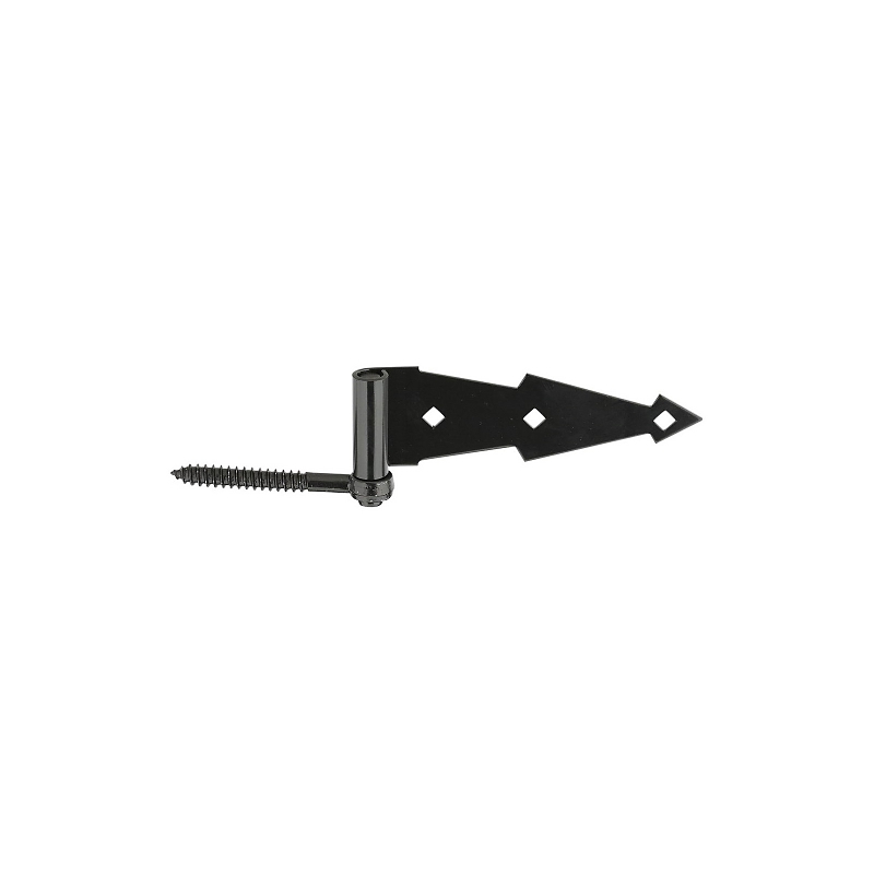 National Hardware N165-464 Hook and Strap Hinge, 7 in W Frame Leaf, Steel, Black, 50 lb