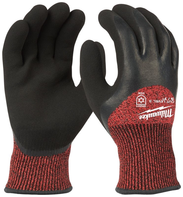 Milwaukee Cut Level 3 Series 48-22-8920 Winter Insulated Gloves, Men's, S, 10.6 in L, Elastic Knit Cuff, Latex Palm