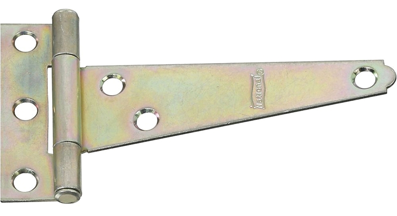 National Hardware N128-579 T-Hinge, 2.44 in W Frame Leaf, 3/4 in H Frame Leaf, Steel, Zinc-Plated, Tight Pin, 18 lb