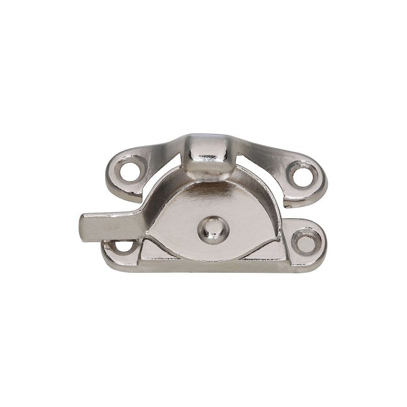 National Hardware V600 Series N148-767 Sash Lock, 2.45 in L x 1.68 in W Backplate, 0.45 in L Handle, Zinc, Nickel-Plated