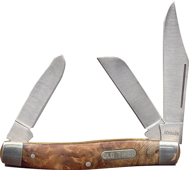 Old Timer 8OTW Folding Pocket Knife, 3 in L Blade, Stainless Steel Blade, 3-Blade, Foldable Handle
