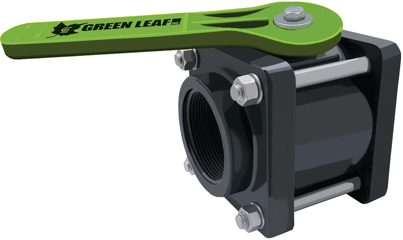 Green Leaf V204FP Ball Valve, 2 in Connection, FNPT, 100 psi Pressure, Manual Actuator, Polypropylene Body