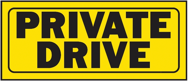 Hy-Ko A23007 Fence Sign, Rectangular, PRIVATE DRIVE, Black Legend, Yellow Background, Plastic, Pack of 5