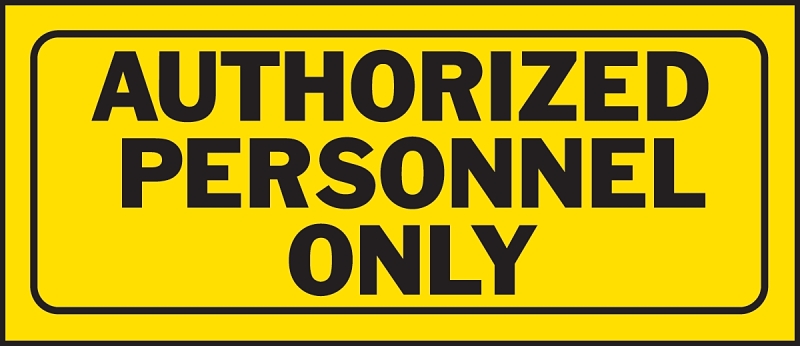 Hy-Ko A23005 Fence Sign, Rectangular, AUTHORIZED PERSONNEL ONLY, Black Legend, Yellow Background, Plastic, Pack of 5