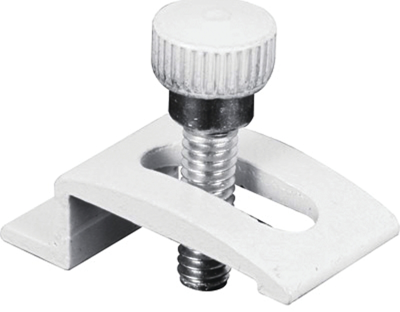 Prime-Line 326-0197 Storm Door Panel Clip, 3/4 in L x 1/2 in W x 1/4 in D Dimensions, Aluminum, White, Pack of 6