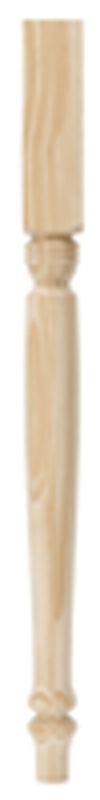 Waddell Farmhouse Series 2915 Table Leg, 21-1/4 in H, 2-1/4 in W, 2-1/4 in L, Wood, Natural, Sanded/Smooth