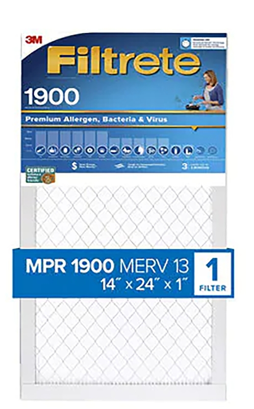 Filtrete UA23DC-4 Air Filter, 24 in L, 14 in W, 13 MERV, 1900 um MPR, Cardboard Frame, Pack of 4