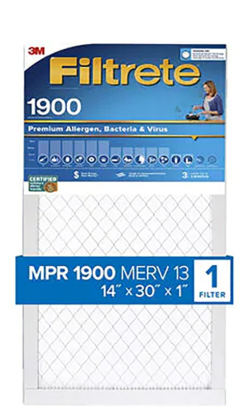 Filtrete UA24DC-4 Air Filter, 30 in L, 14 in W, 13 MERV, 1900 um MPR, Polypropylene Frame, Pack of 4