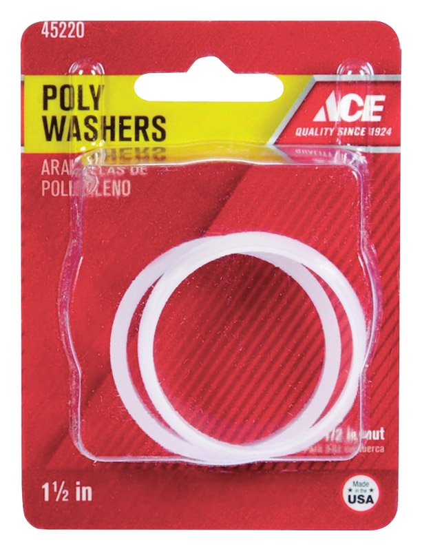 Ace 1-1/2 in. D Plastic Poly Washer 2 pk, Pack of 5