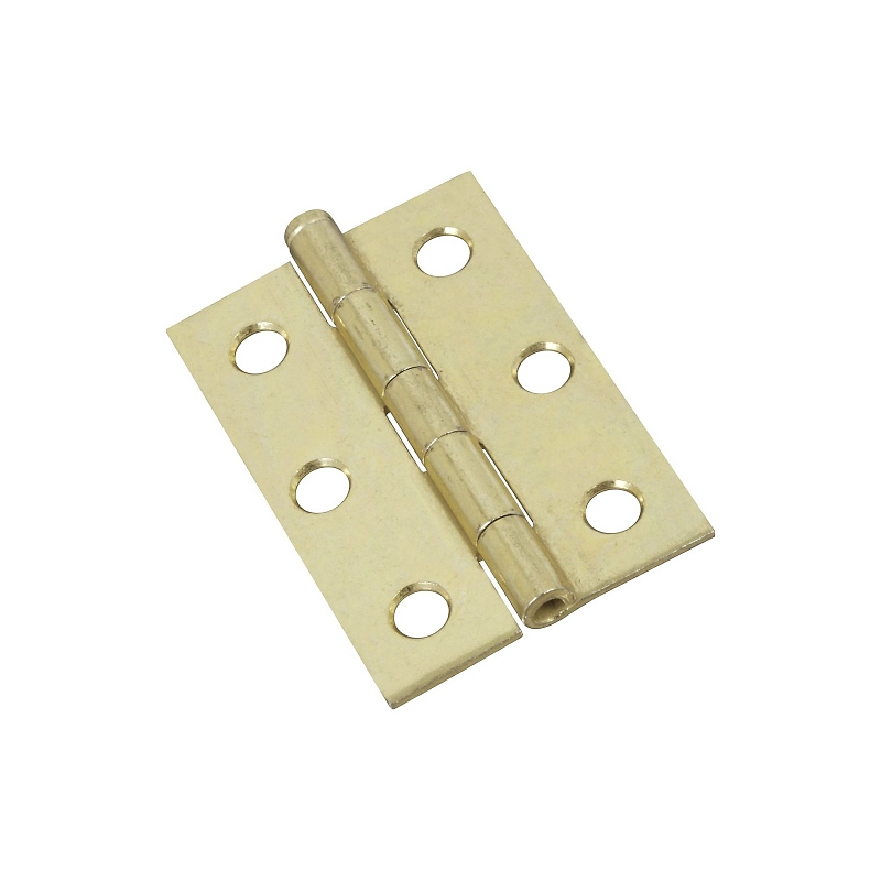 National Hardware N141-960 Narrow Hinge, 2-1/2 in W Frame Leaf, 0.056 in Thick Frame Leaf, Steel, Brass, 20 lb