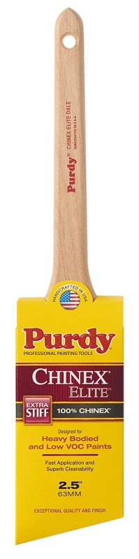 Purdy 144080925 Trim Brush, 2-1/2 in W, Angular Brush, 2-11/16 in L Bristle, Nylon Bristle, Rat Tail Handle