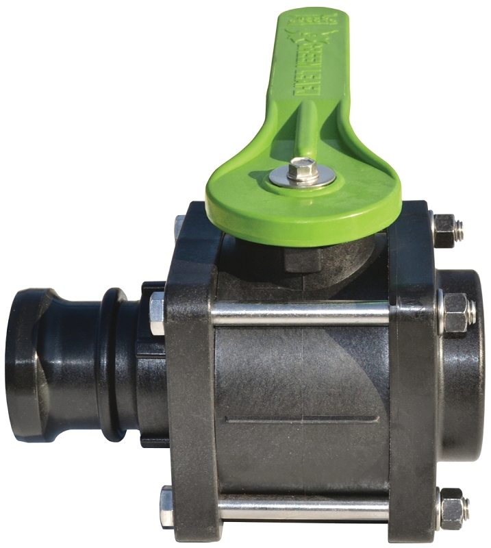 Green Leaf VF204FP Ball Valve, 2 in Connection, FNPT x Male, 125 psi Pressure, Manual Actuator, Polypropylene Body