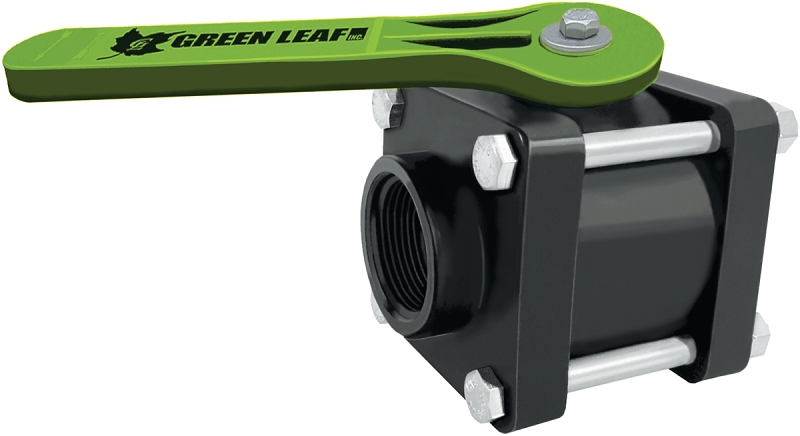Green Leaf V150FP Ball Valve, 1-1/2 in Connection, FNPT, 150 psi Pressure, Manual Actuator, Polypropylene Body