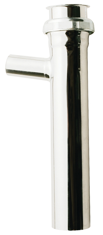Plumb Pak PP142CP Branch Tailpiece, 3/4 in, 8 in L, Slip-Joint, Brass, Chrome-Plated