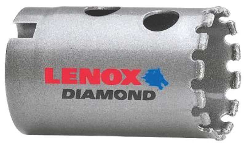 Lenox Diamond 1211520DGHS Hole Saw, 1-1/4 in Dia, 1-5/8 in D Cutting, 2L, 3L, 6L Arbor, Diamond Cutting Edge