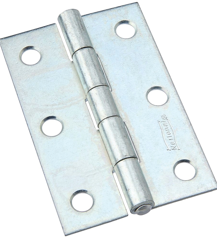 National Hardware N146-365 Utility Hinge, 3 in W Frame Leaf, 0.065 in Thick Frame Leaf, Aluminum/Steel, Zinc-Plated