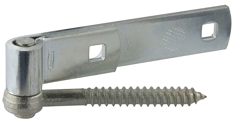 National Hardware N130-005 Hook/Strap Hinge, 1.9 in W Frame Leaf, 1.9 in H Frame Leaf, 0.19 in Thick Leaf, Steel, 100 lb