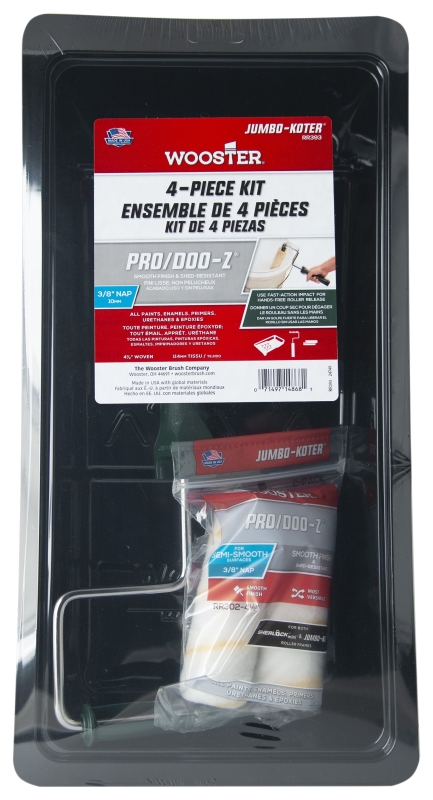 Wooster Jumbo-Koter Pro/Doo-Z RR393-4.5 Cover and Tray Kit, Semi-Smooth Surface, Plastic, 4-Piece