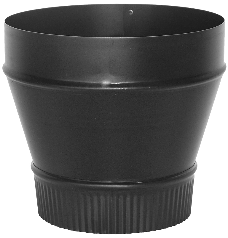 Imperial BM0075 Stove Pipe Reducer, 6 x 5 in, 5-13/16 in L, Crimped, 24 ga Thick Wall, Steel, Black, Matte Black