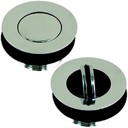 Scandvik Sink Drain, Chrome Plated Brass w/Flip Stopper
