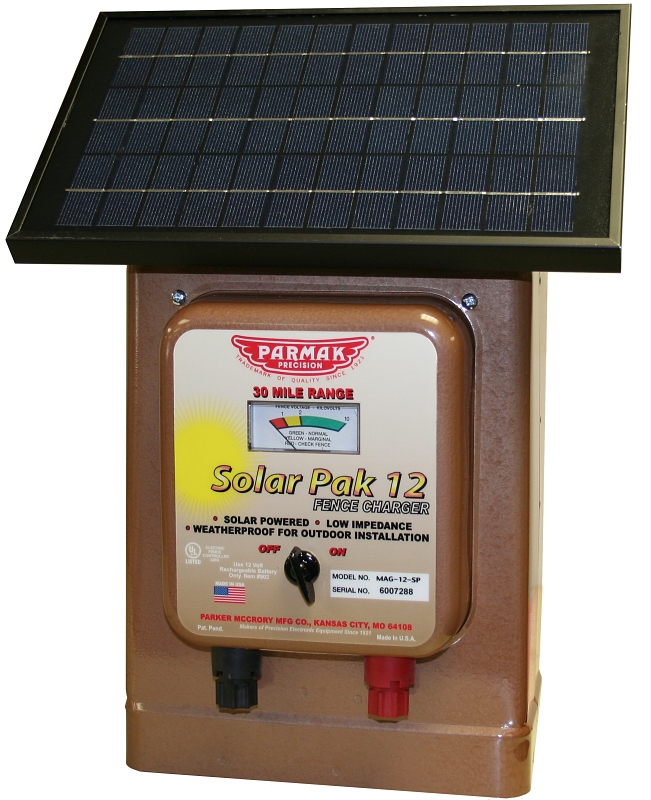 Parmak MAG12-SP Fence Charger, 1.1 to 3.1 J Output Energy, 3100, 6100, 11,000 V Output, Lead-Acid Battery