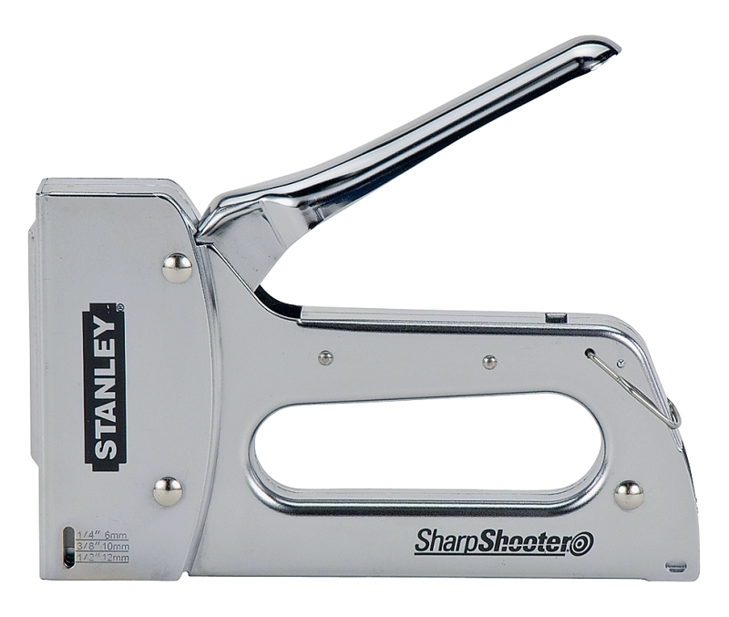 STANLEY TR110 Staple Gun, 84 Magazine, T50 Staple, 27/64 in W Crown, 1/4 to 9/16 in L Leg, Steel Staple, Silver