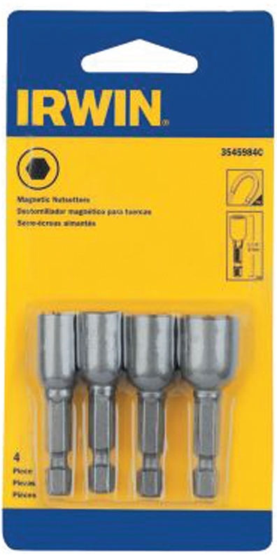 Irwin 3545984C Nut Setter Set, 4-Piece, Lobular, Steel