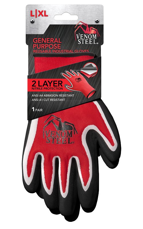 Medline VENGP100XLV1 General-Purpose, Reusable Work Gloves, L/XL