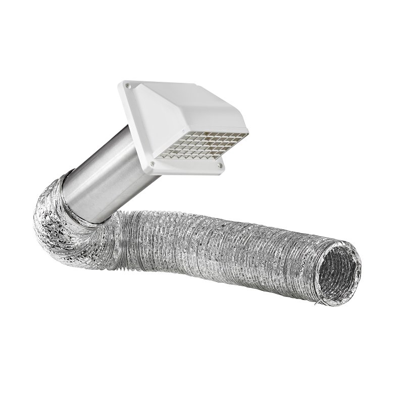 Lambro 1375W Wall Hood Vent Kit, Plastic, White, 5-Piece
