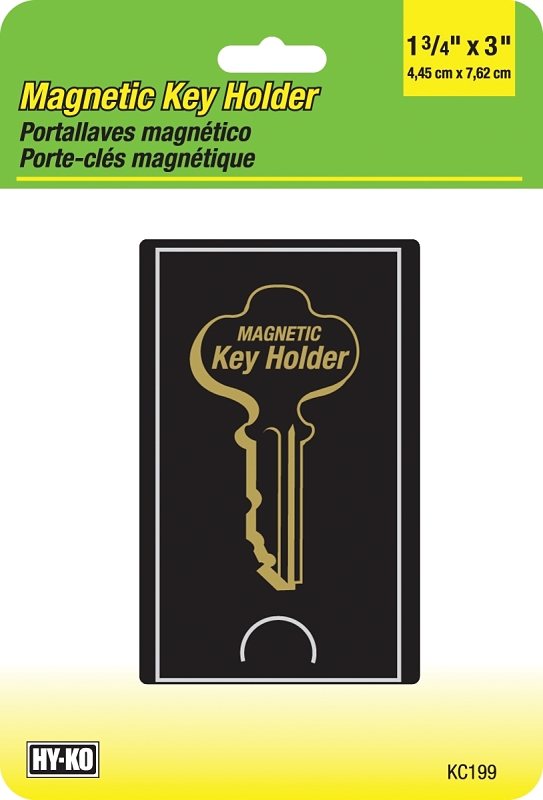 2GO KC199-CLIP Medium Magnetic Key Holder, 3 Key, Plastic, Black, 1-3/4 in W, 3 in H, 1/2 in D, Pack of 12
