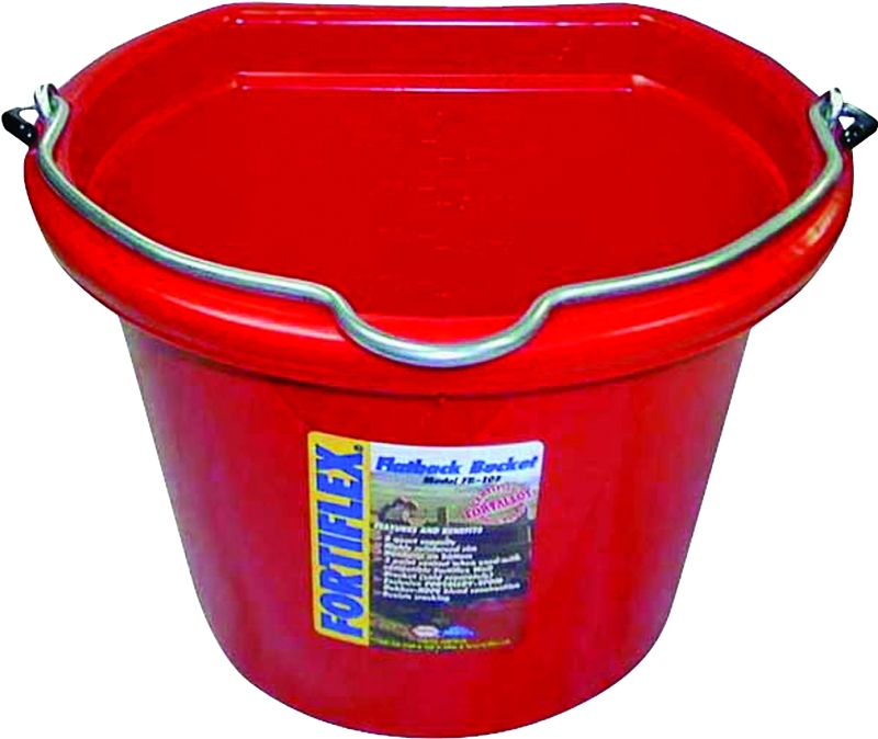 Fortex-Fortiflex FB-108 Series FB-108R Bucket, 8 qt Volume, Polyethylene/Rubber, Red