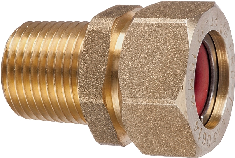 Pro-Flex PFMF Series PFMF-1212 Tube to Pipe Fitting, 1/2 in, MNPT, Brass, 1-1/2 in L