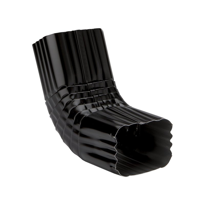 Amerimax 2506435 Gutter Elbow, 2 x 3 in Gutter, Aluminum, Black