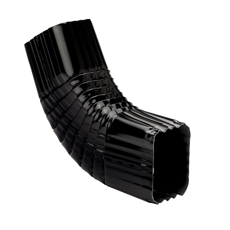 Amerimax 2506535 Side Elbow, 2 x 3 in Gutter, Aluminum, Black